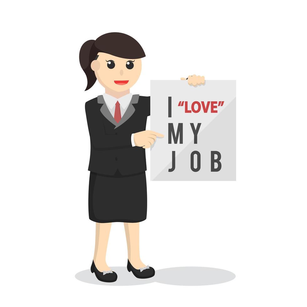bedrijf vrouw secretaris liefde zijn baan ontwerp karakter Aan wit achtergrond vector