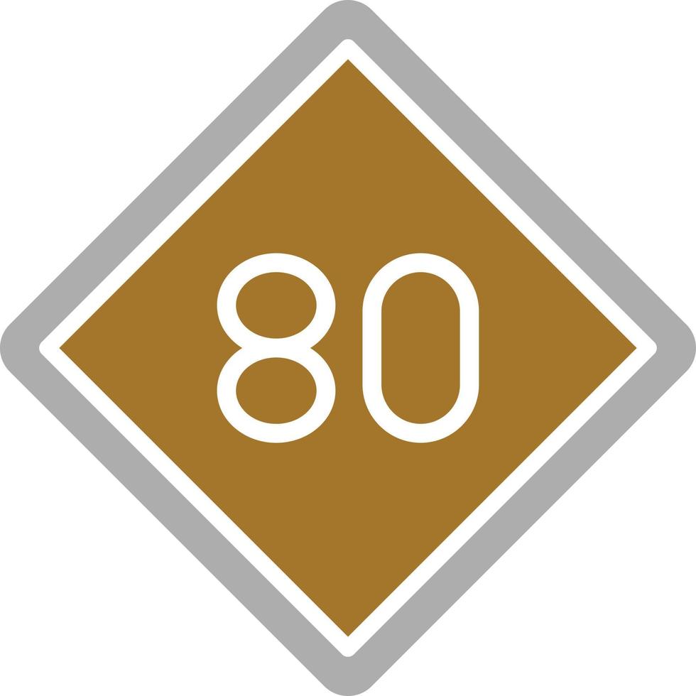 80 snelheidslimiet pictogramstijl vector