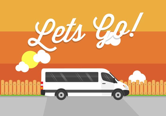 Laten we gaan! Minibus Vector