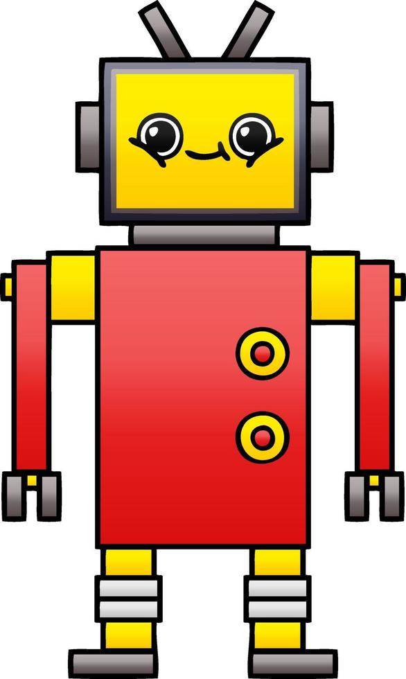 gradiënt gearceerde cartoon robot vector