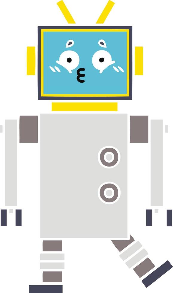 egale kleur retro cartoon robot vector