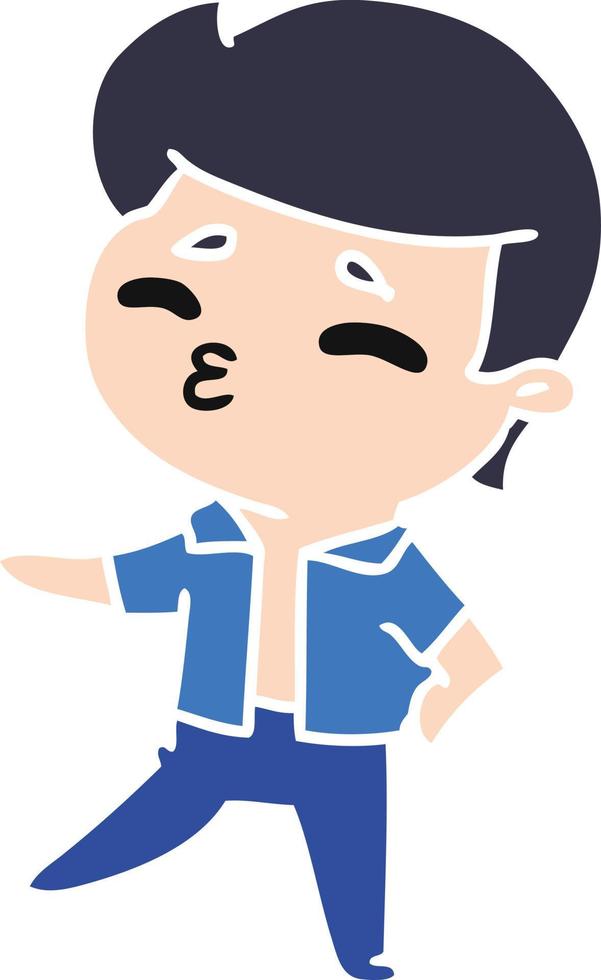 cartoon kawaii 1950 schattige jongen vector