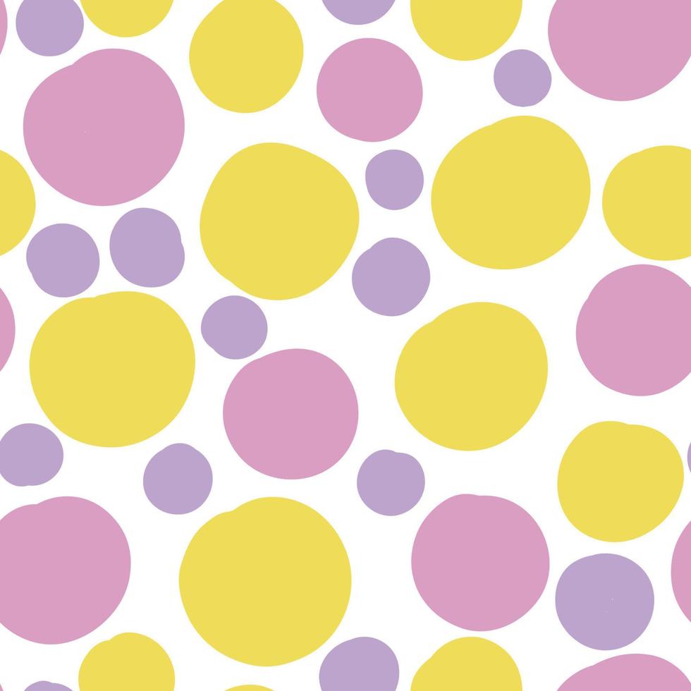 meetkundig achtergrond met ongelijk cirkels. abstract ronde naadloos patroon. hand- getrokken kleurrijk dots patroon. vector