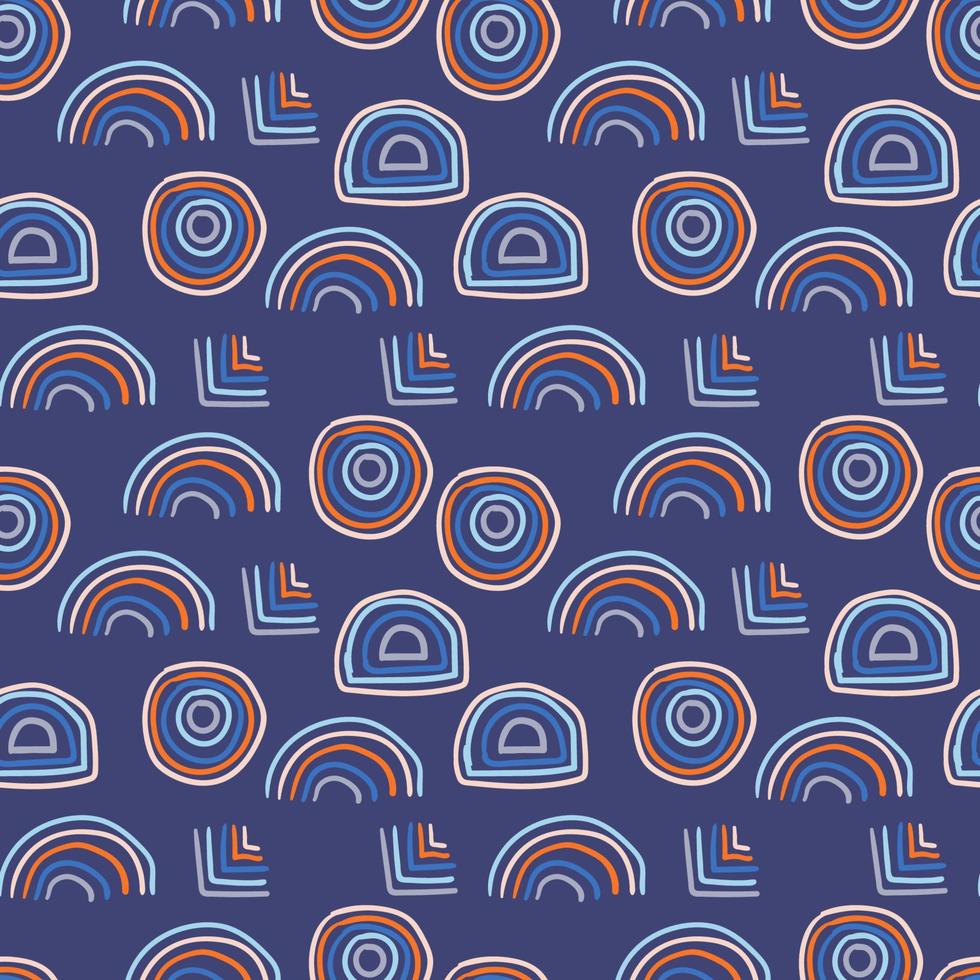 hand- getrokken abstract naadloos patroon met lineair schattig bogen. grappig achtergrond in Memphis stijl. retro backdrop voor omhulsel papier, textiel, kleding stof, web, kaart. vector