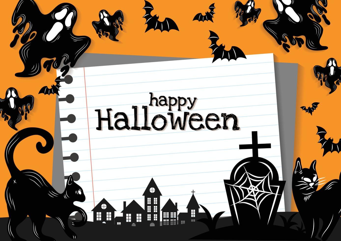 halloween banier voor halloween inhoud geel achtergrond ontwerp vector