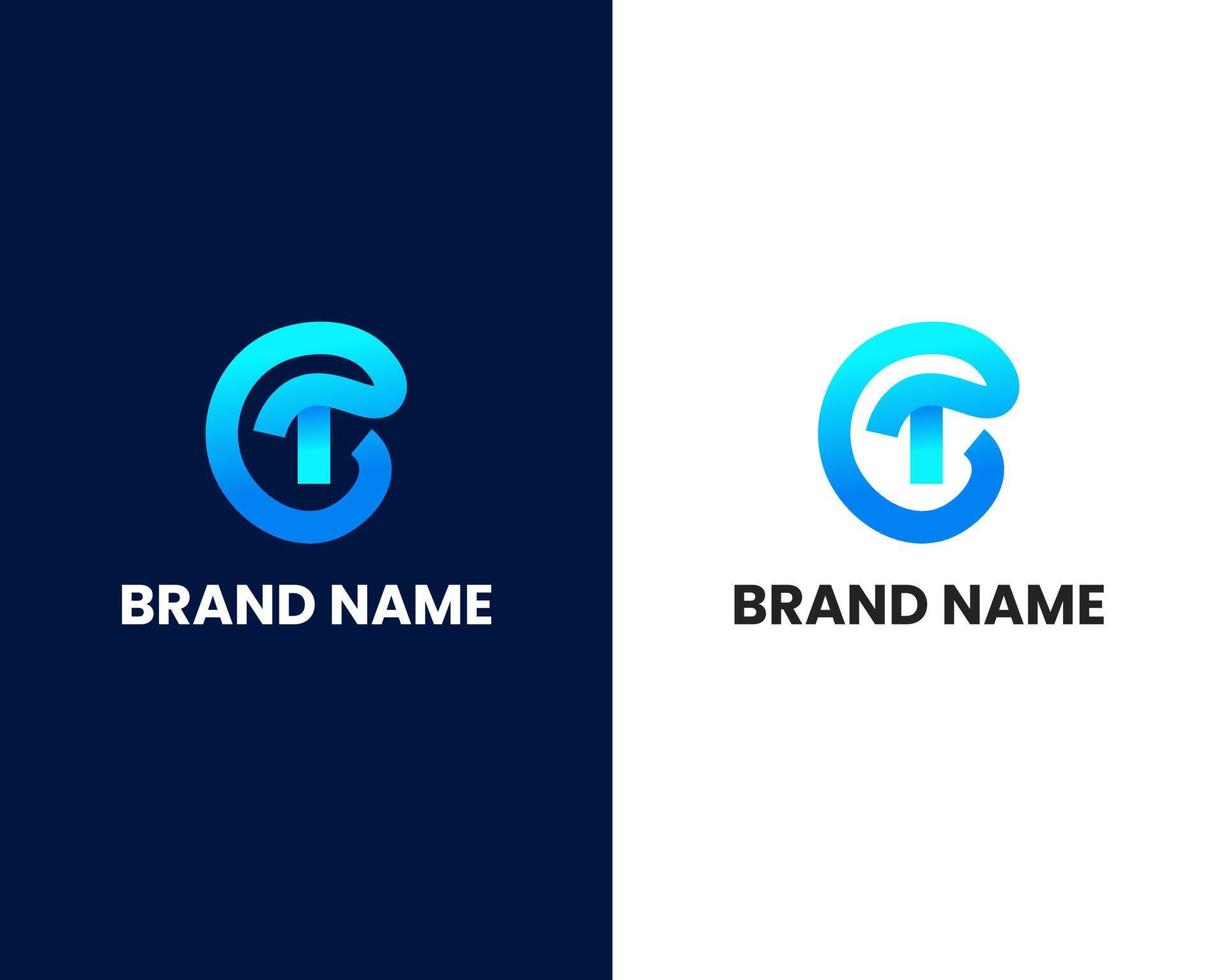 brief t en g modern logo ontwerp sjabloon vector