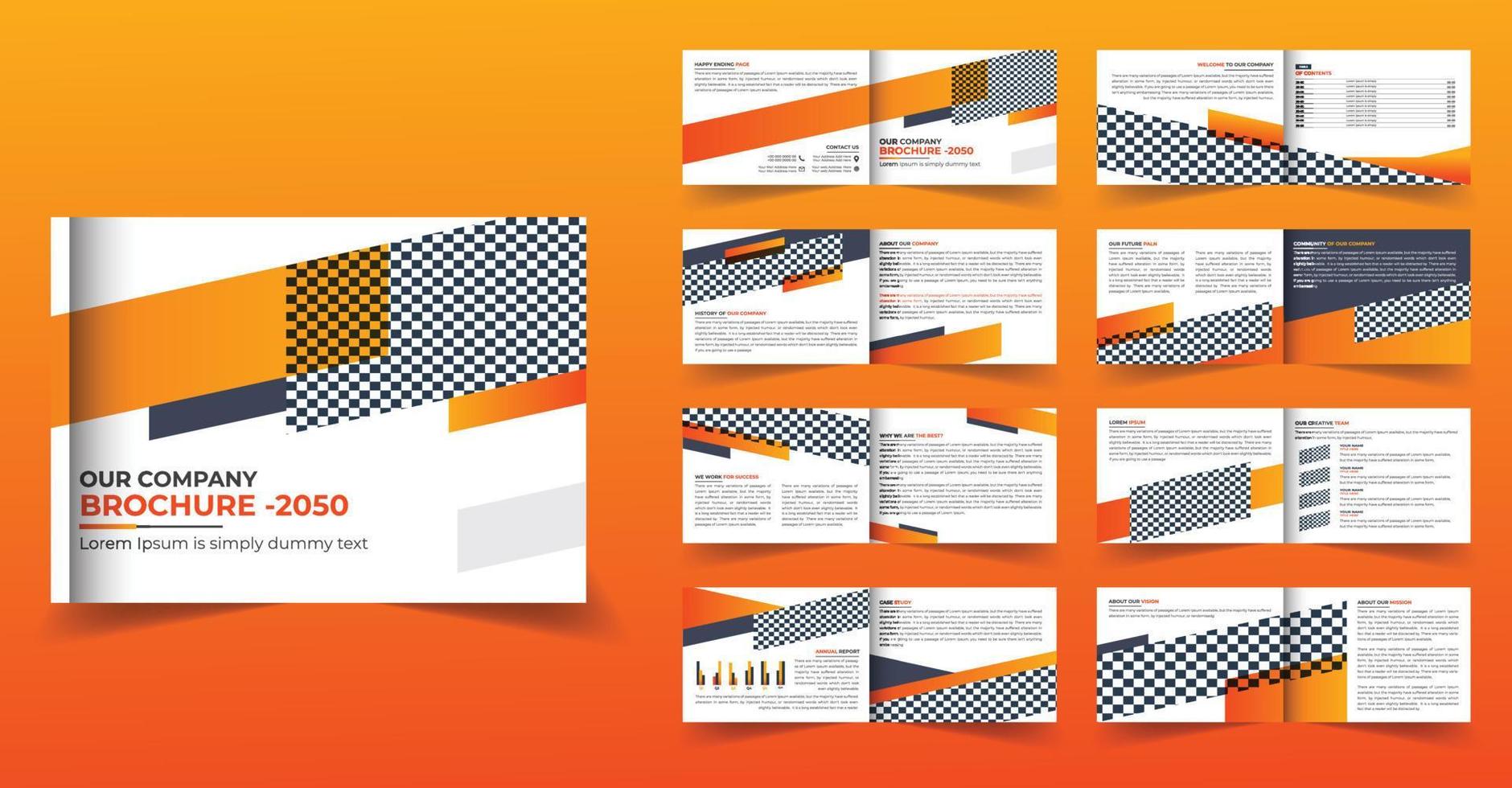 16 Pagina's landschap bedrijf profiel brochure ontwerp of meerdere pagina's brochure sjabloon ontwerp vector