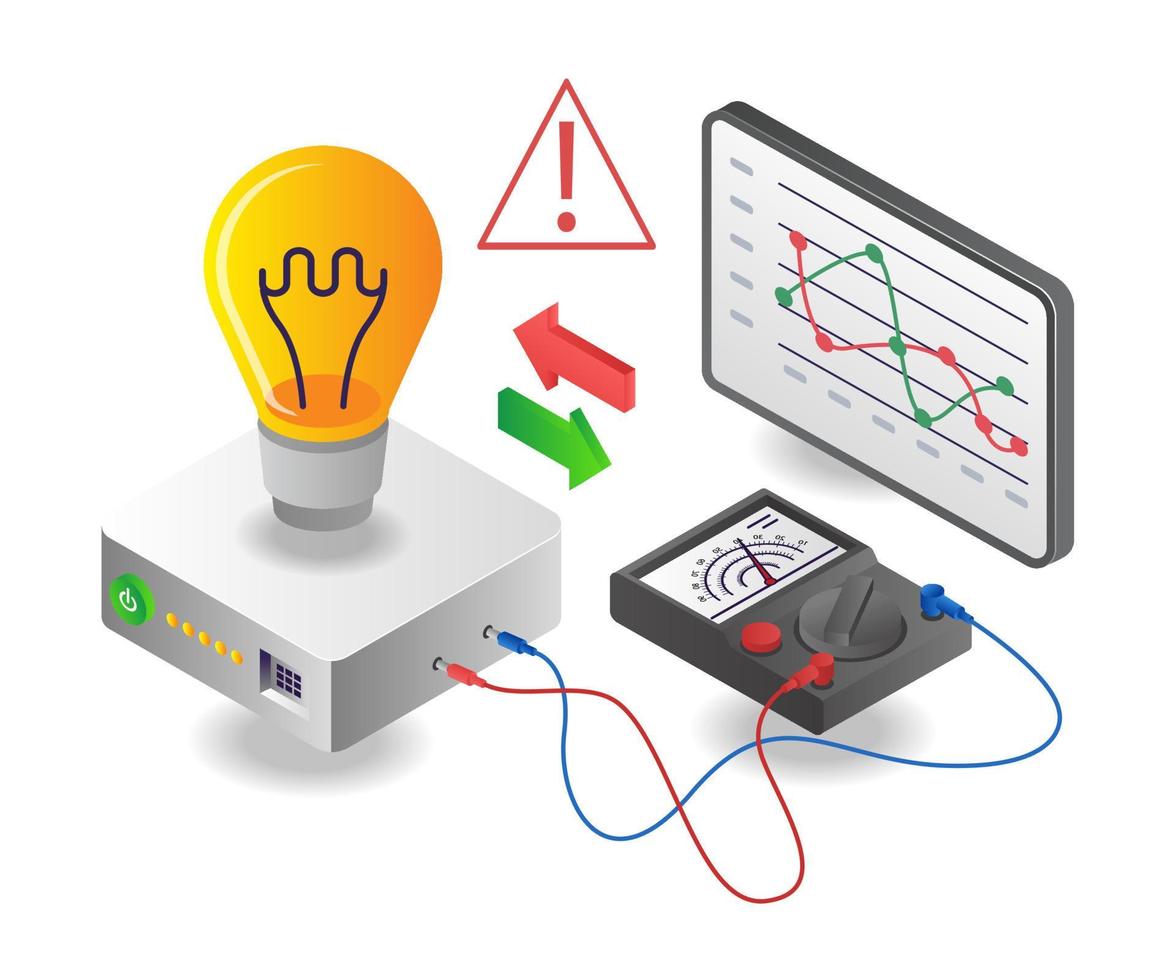 meten elektrisch Spanning analyse vector