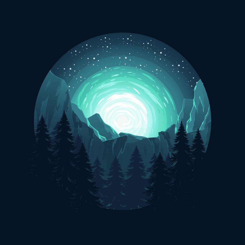 schoonheid klif landschap vector illustratie logo ontwerp