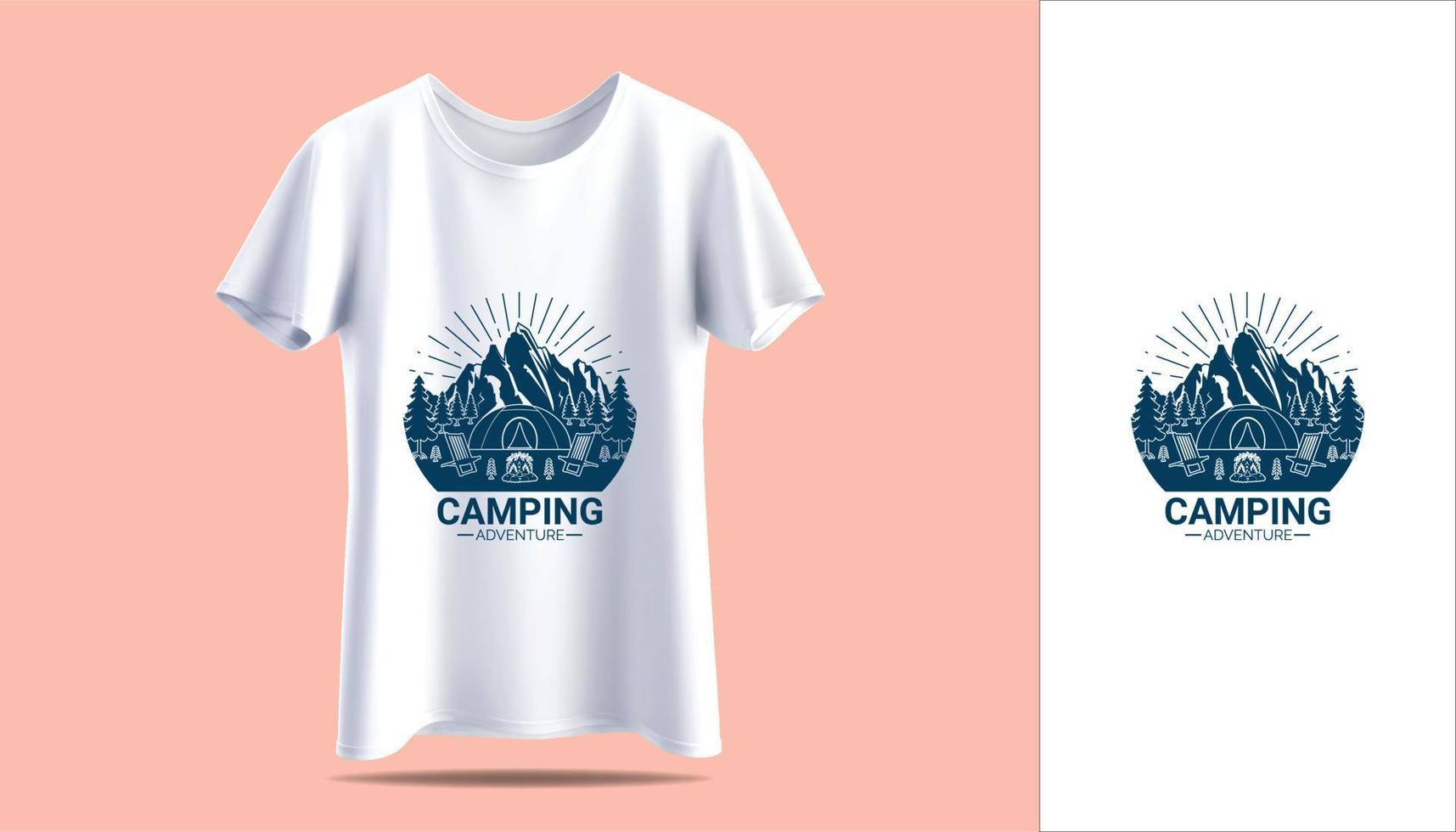 nieuw Mannen wit t-shirt in vector mockup t-shirt wijnoogst avontuur camping typografie afdrukken ontwerp