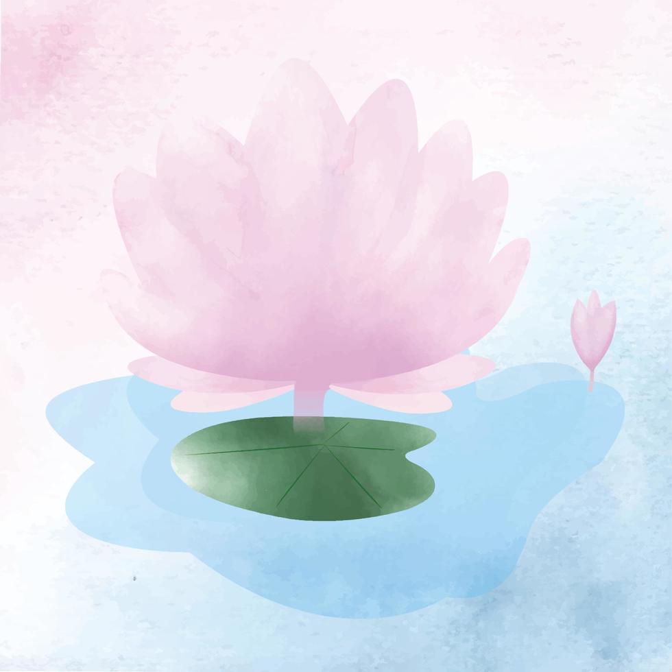 waterverf lotus bloem illustratie. u kan gebruik deze grafisch voor ieder soort van handelswaar. het is perfect voor ieder project- verpakking, briefpapier, mokken, Tassen, kussens, t overhemden enz. wat dan ook u willen. vector