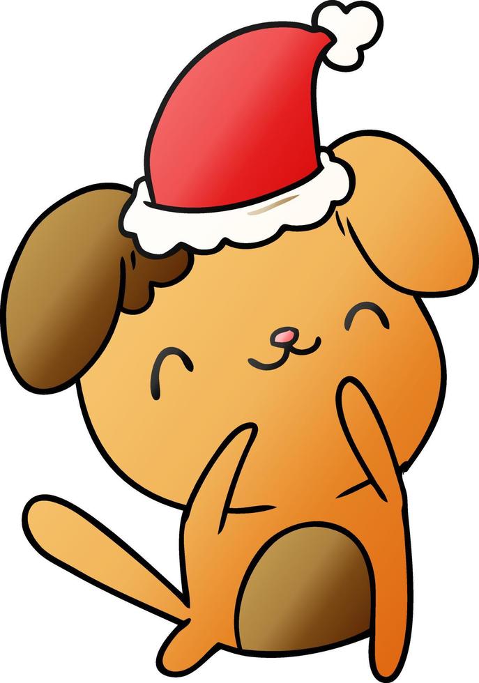 kerstverloop cartoon van kawaii hond vector