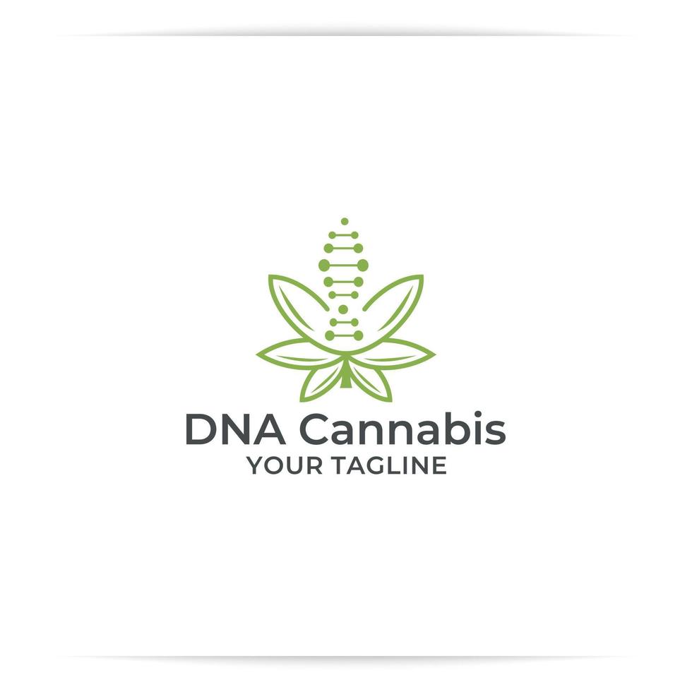 logo ontwerp dna of schroef marihuana, kruiden, blad, medisch symbool vector