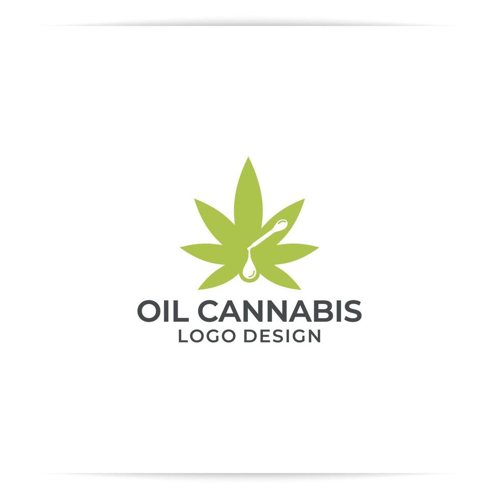 logo ontwerp marihuana olie, marihuana, cbd, eco vector symbool voor boerderij, welzijn.