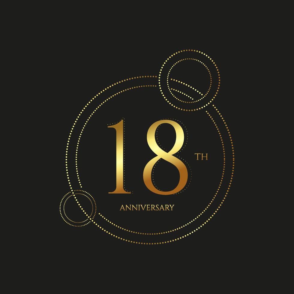 luxe goud 18e verjaardag logo sjabloon vector