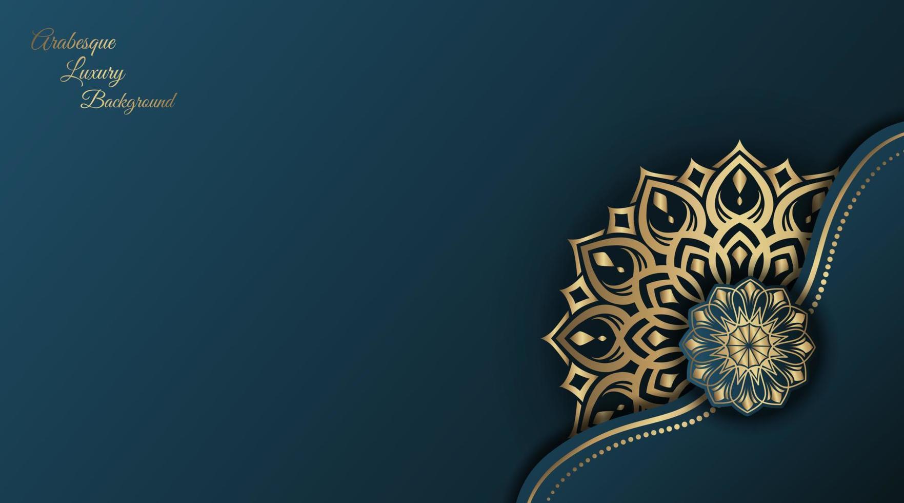 luxe turkoois achtergrond, met goud mandala ornamenten vector