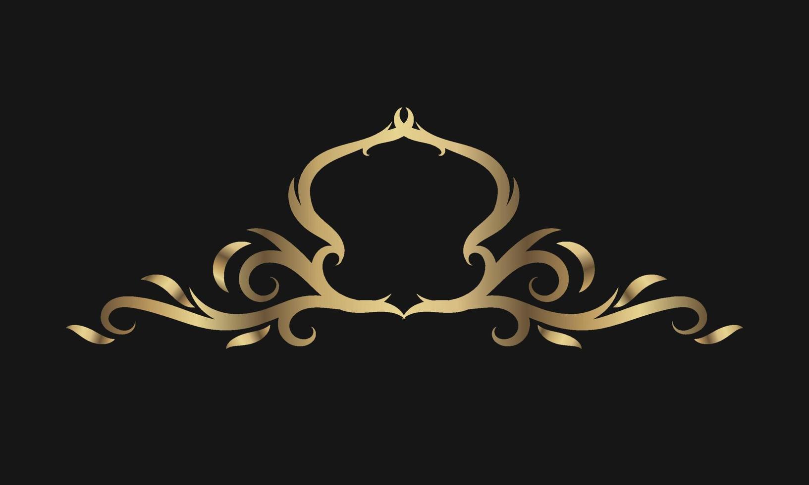 wijnoogst grens, goud ornament, ontwerp vector