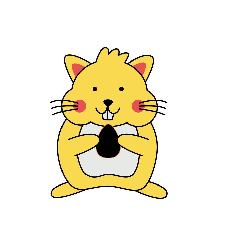 vector illustratie van schattig tekenfilm hamster Aan wit achtergrond.