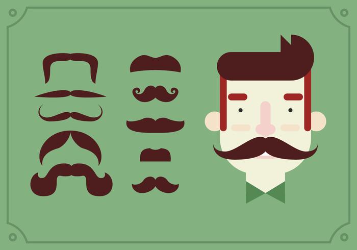 Movember Pin Op Snor Set vector