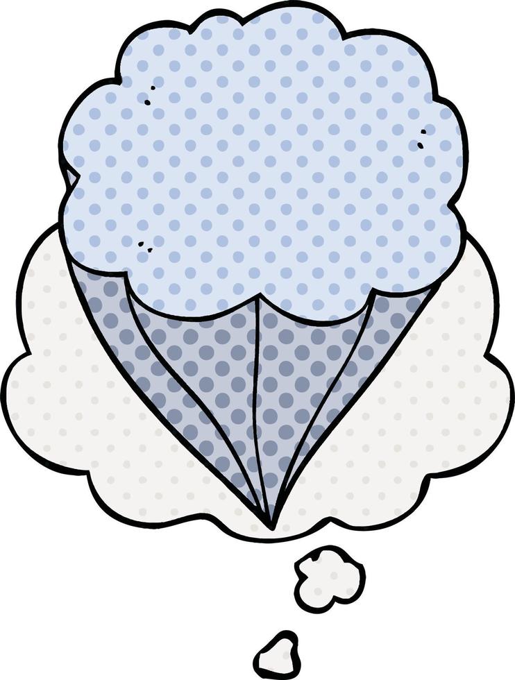 tekenfilm wolk symbool en gedachte bubbel in grappig boek stijl vector