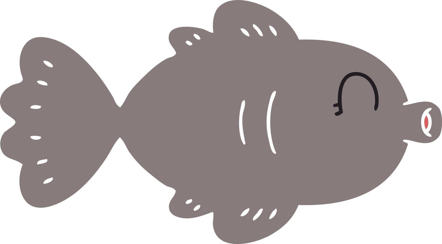 eigenzinnige handgetekende cartoon vis vector
