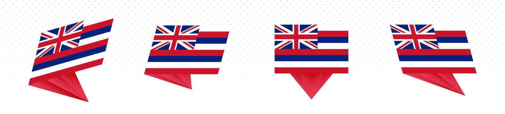 vlag van Hawaii ons staat in modern abstract ontwerp, vlag set. vector