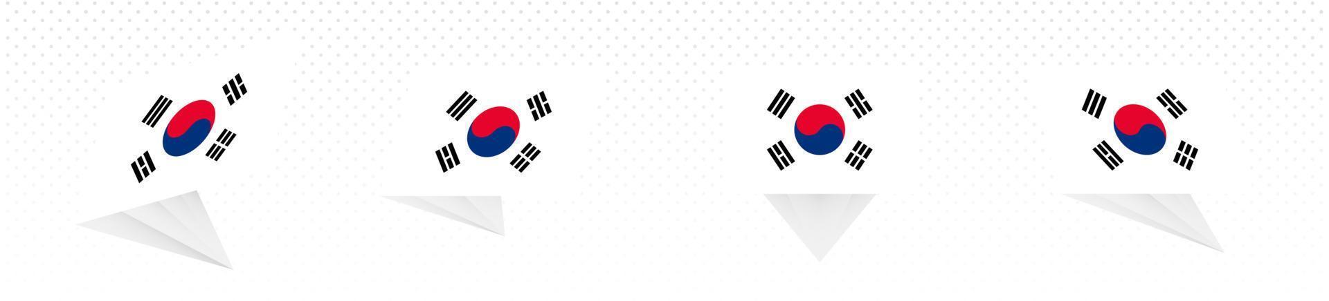 vlag van zuiden Korea in modern abstract ontwerp, vlag set. vector