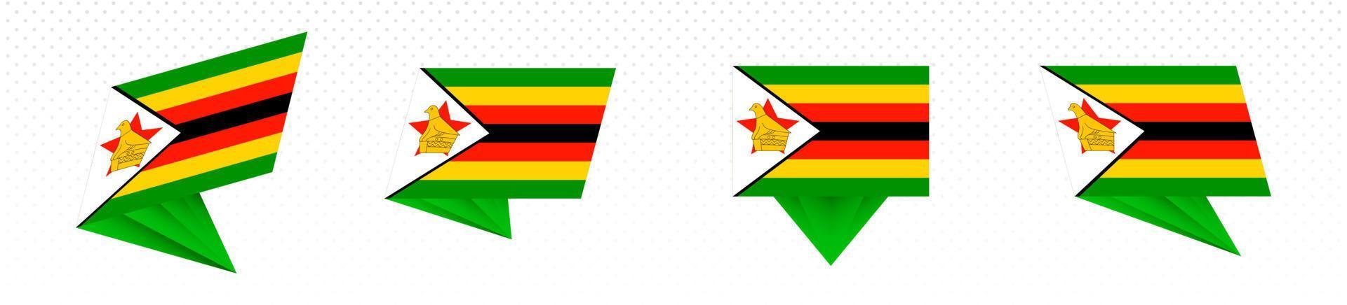vlag van Zimbabwe in modern abstract ontwerp, vlag set. vector