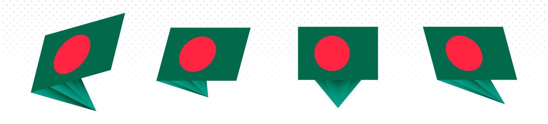 vlag van Bangladesh in modern abstract ontwerp, vlag set. vector