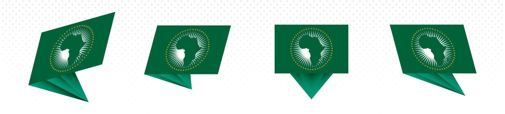 vlag van Afrikaanse unie in modern abstract ontwerp, vlag set. vector