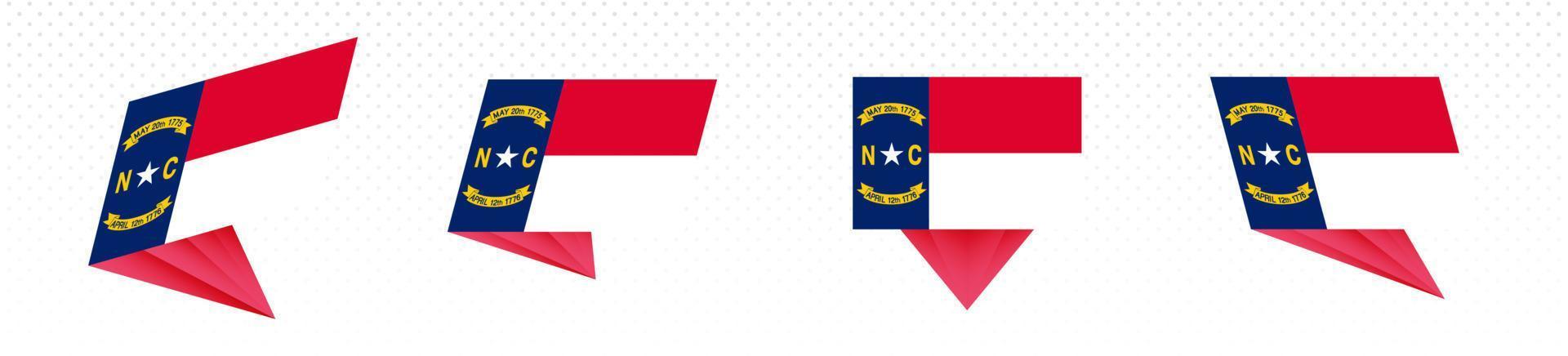 vlag van noorden carolina ons staat in modern abstract ontwerp, vlag set. vector
