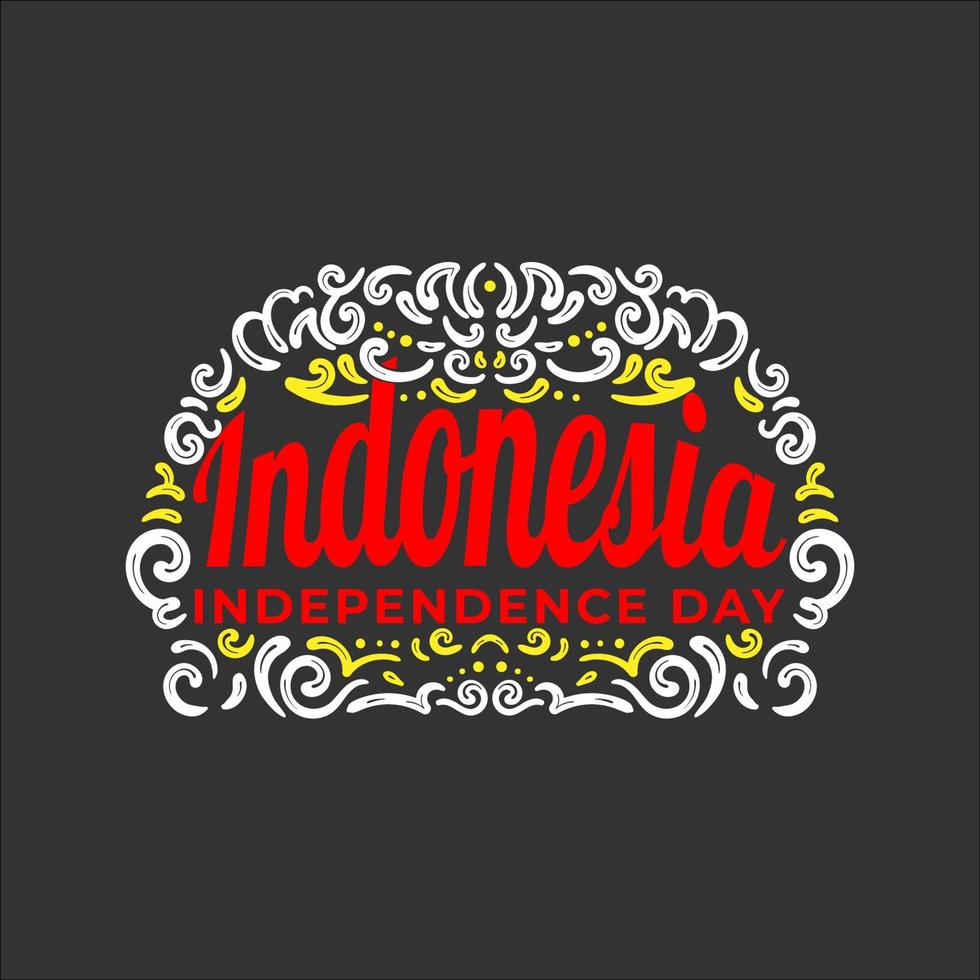 Indonesië onafhankelijkheid dag belettering vector