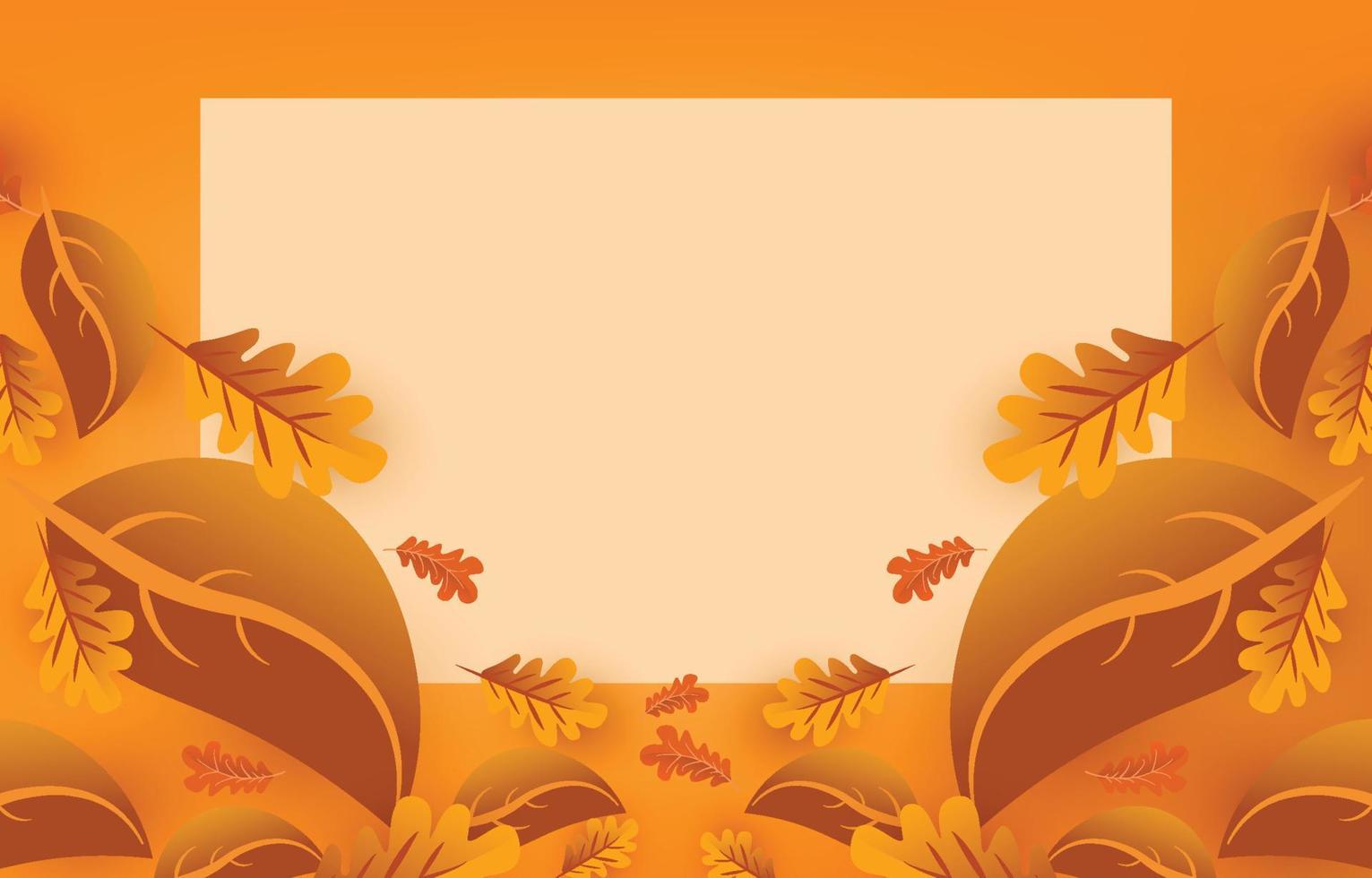 herfstachtergrond met bladeren goudgeel met vierkante kaders en vrije ruimte, herfstconcept, voor behang, ansichtkaarten, wenskaarten, webpagina's, banners, online verkoop. vector illustratie