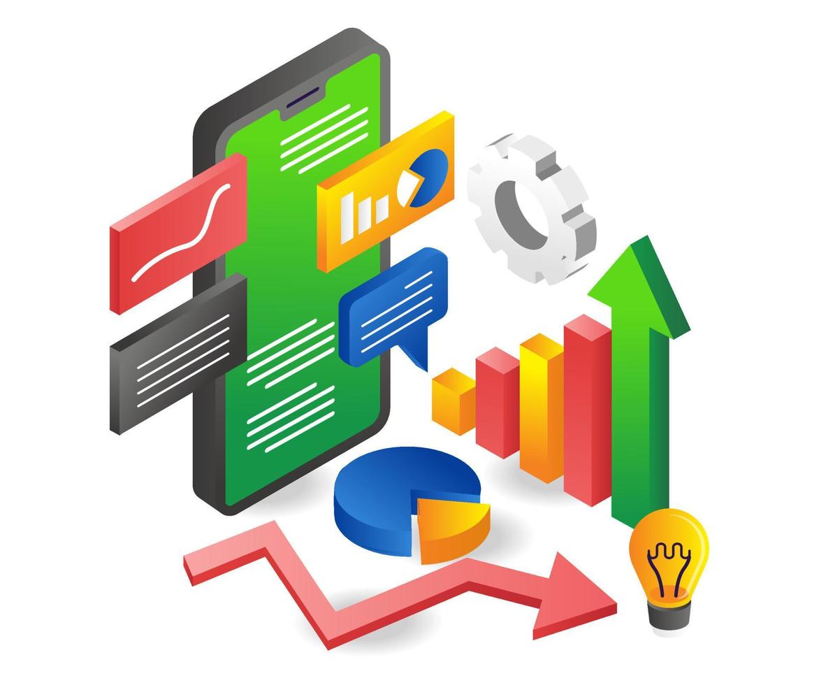 bedrijf analyse beheer smartphone vector