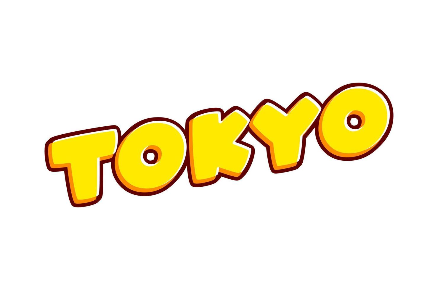 Tokio stad. hoofdstad van japan belettering geïsoleerd op witte kleurrijke tekst effect ontwerp vector. tekst of inscripties in het Engels. het moderne en creatieve ontwerp heeft rode, oranje, gele kleuren. vector