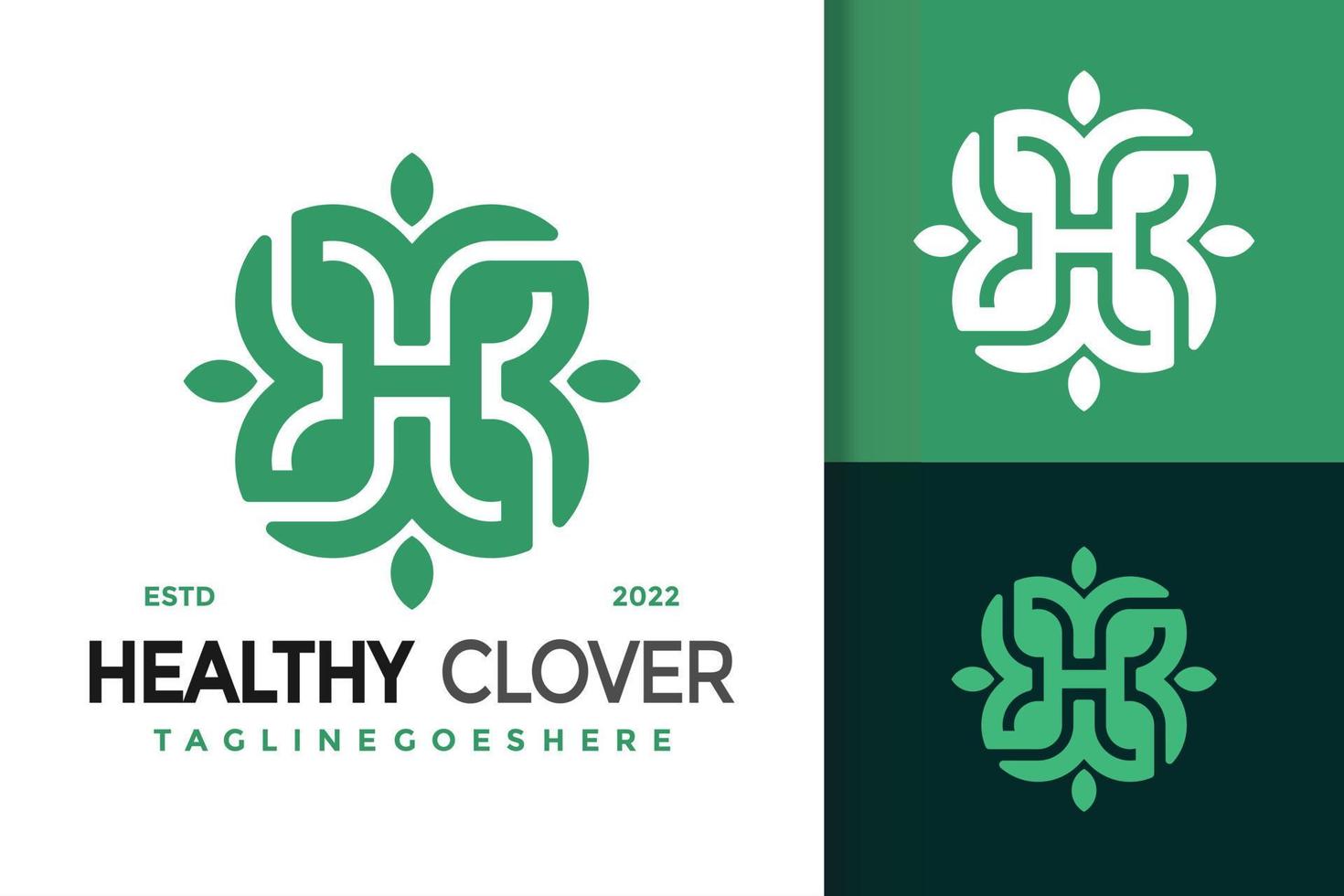 brief h gezond Klaver logo ontwerp, merk identiteit logos vector, modern logo, logo ontwerpen vector illustratie sjabloon