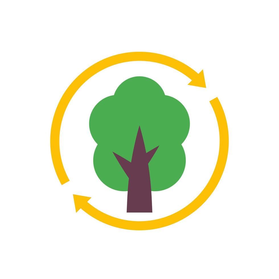 herbebossing vector icoon met een boom