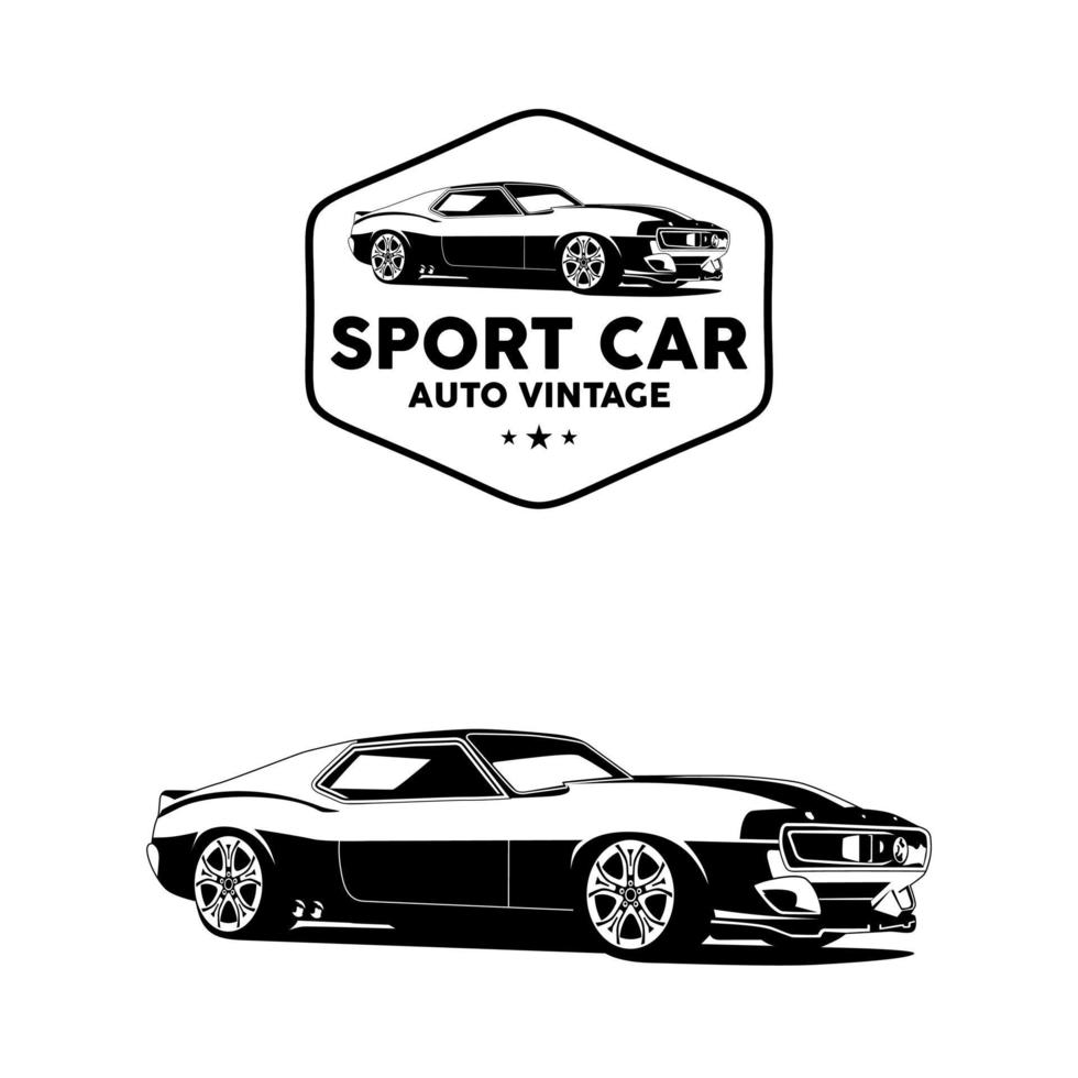 sport auto auto wijnoogst logo vector