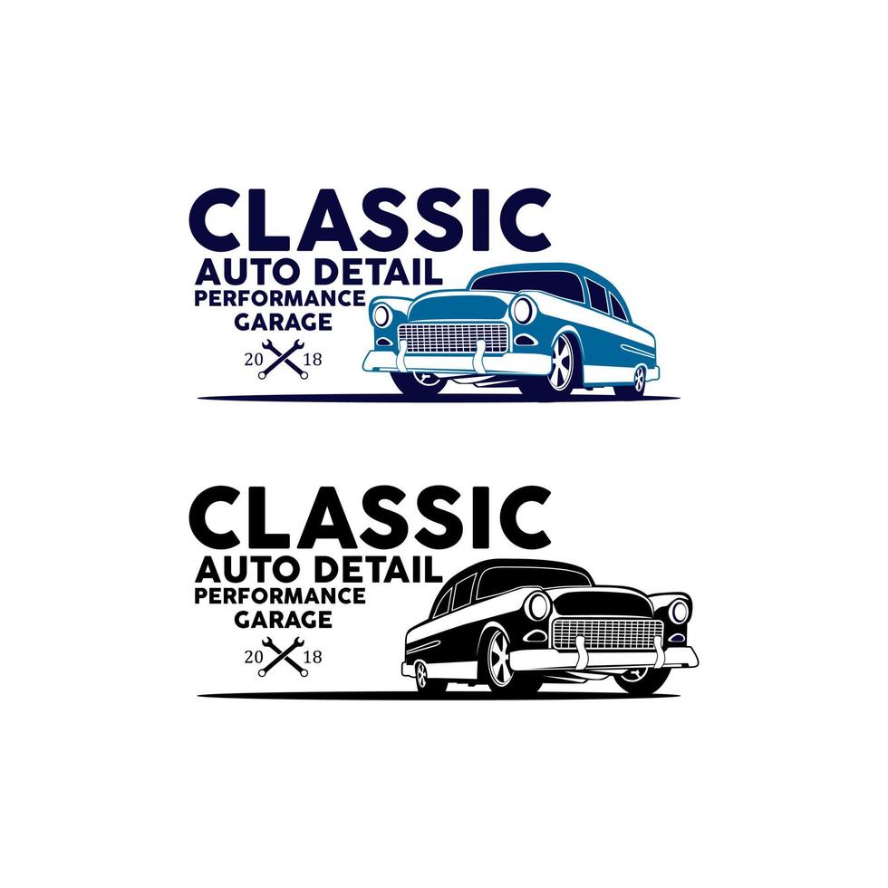 klassieke prestaties garage logo vector