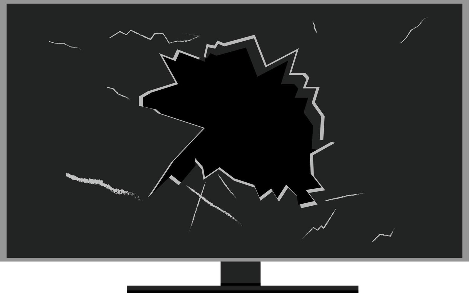 gebroken TV Aan wit achtergrond vector illustratie