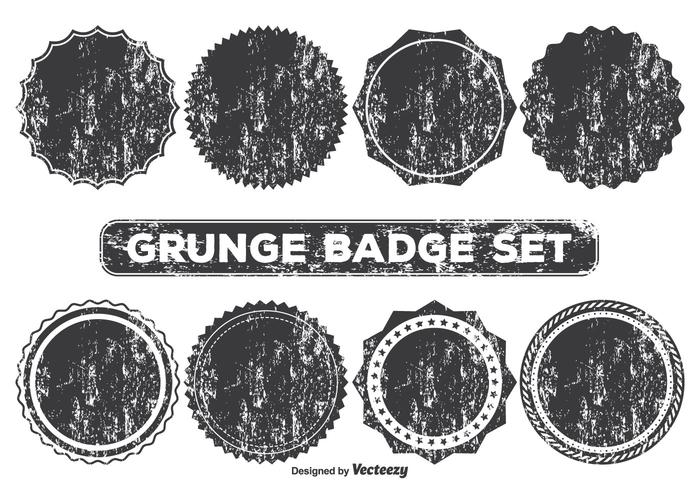 Grunge stijl badge vormen vector