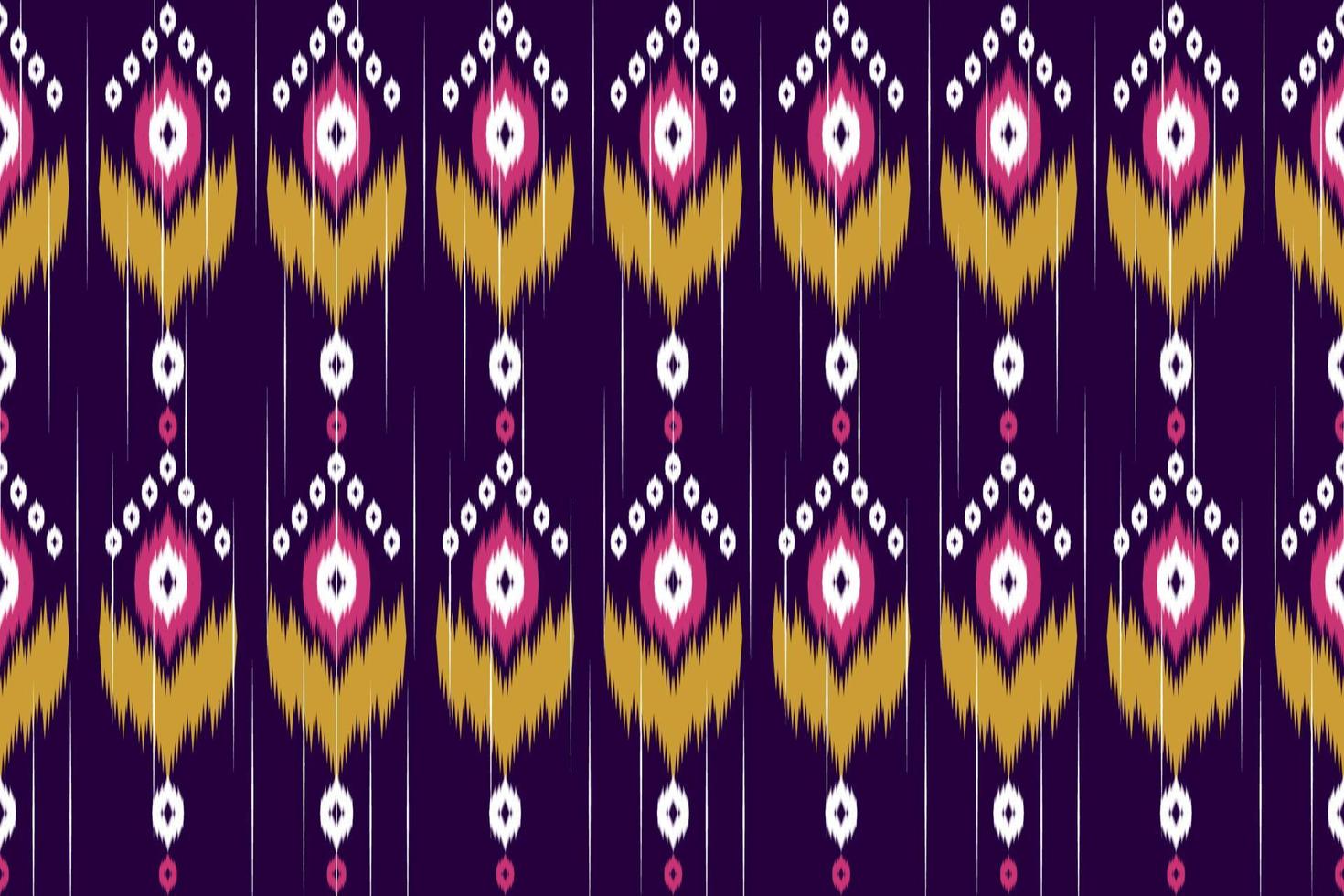 etnische ikat naadloze patroon in tribal. ontwerp voor achtergrond, behang, vectorillustratie, stof, kleding, tapijt, textiel, batik, borduurwerk. vector