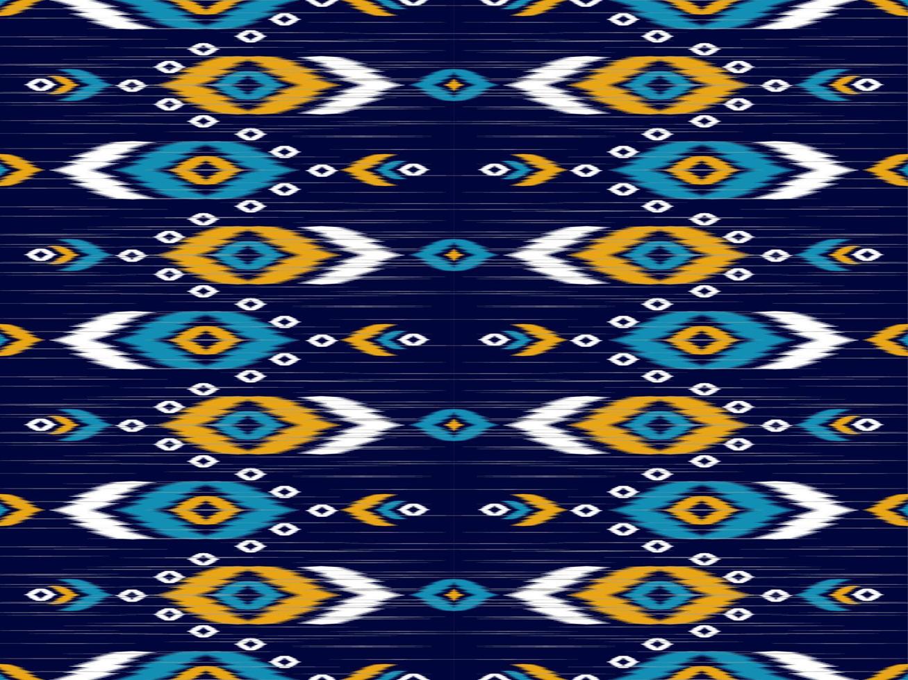 ikat naadloos patroon in stam. stof etnische patroon kunst. Amerikaanse, Mexicaanse stijl. ontwerp voor achtergrond, behang, vectorillustratie, stof, kleding, tapijt, textiel, batik, borduurwerk. vector
