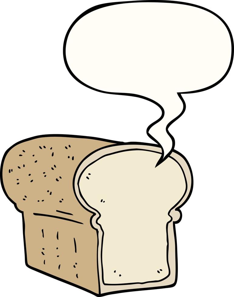 tekenfilm brood van brood en toespraak bubbel vector