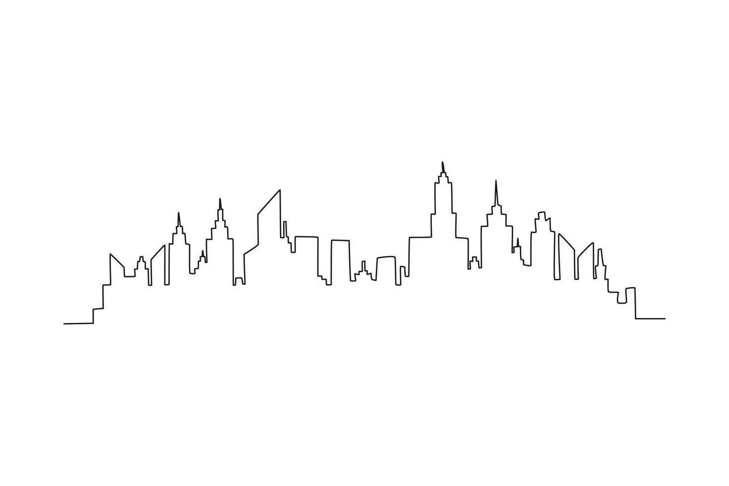 single een lijn tekening modern stadsgezicht. stad horizon concept. doorlopend lijn trek ontwerp grafisch vector illustratie.