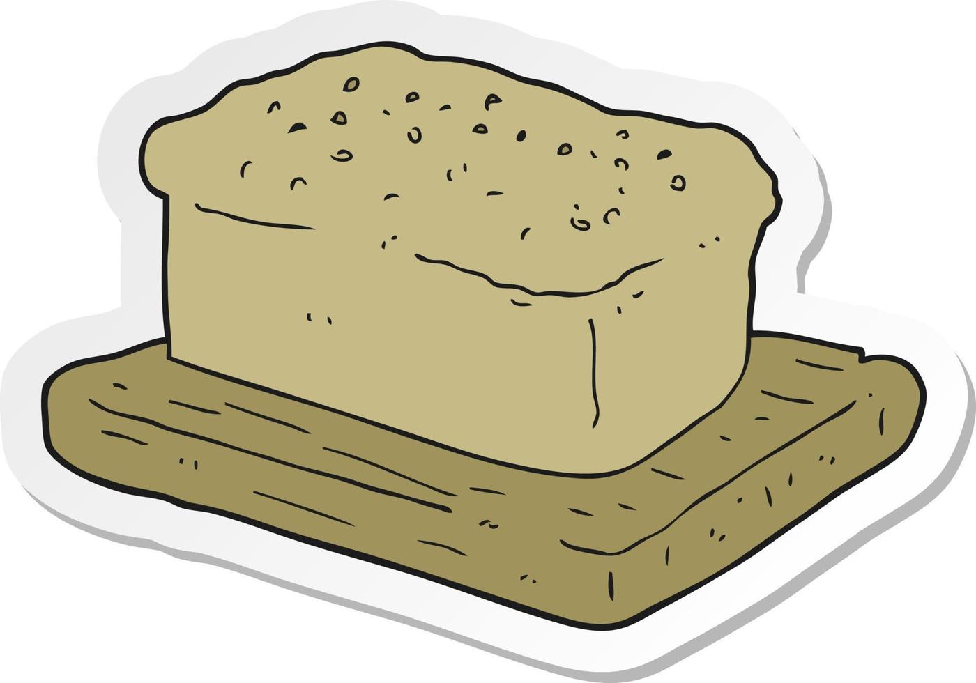 sticker van een cartoon brood vector