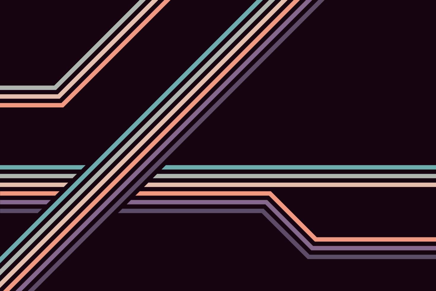 abstract gemakkelijk kleurrijk gestreept lijnen in retro stijl vector