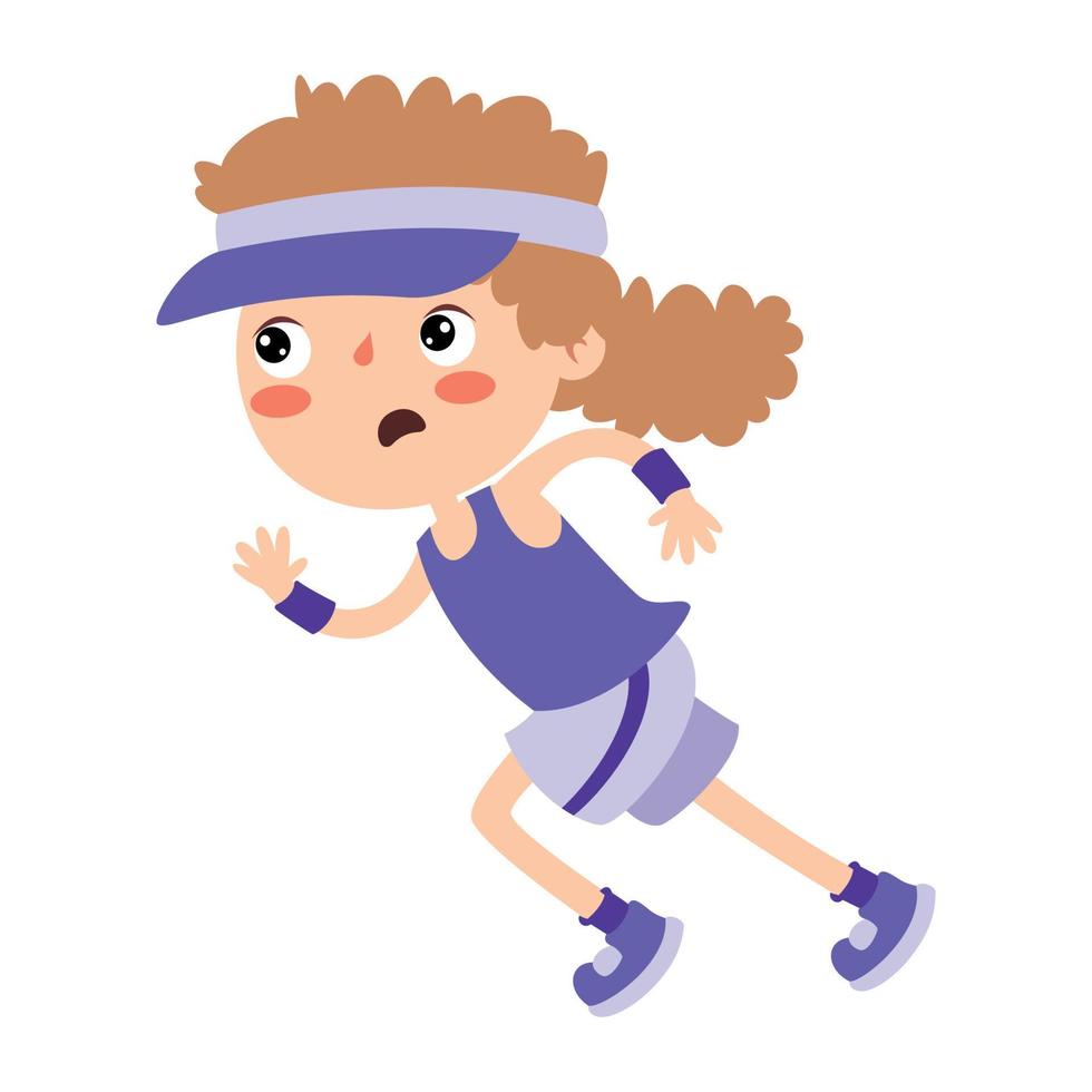 tekenfilm illustratie van een weinig kind rennen vector