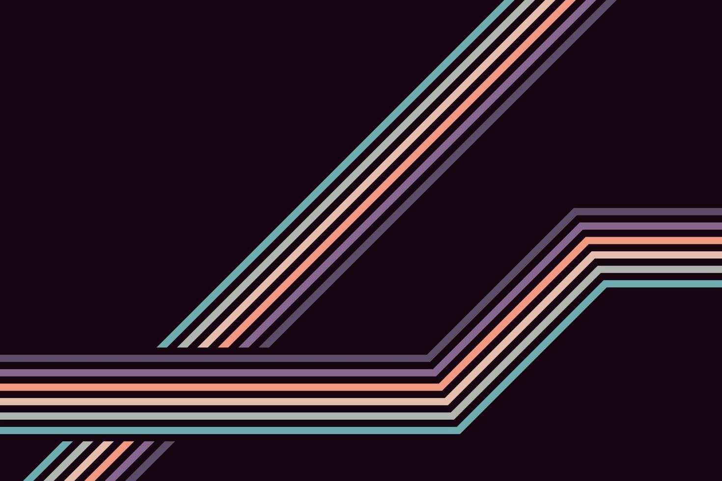 abstract gemakkelijk kleurrijk gestreept lijnen in retro stijl vector