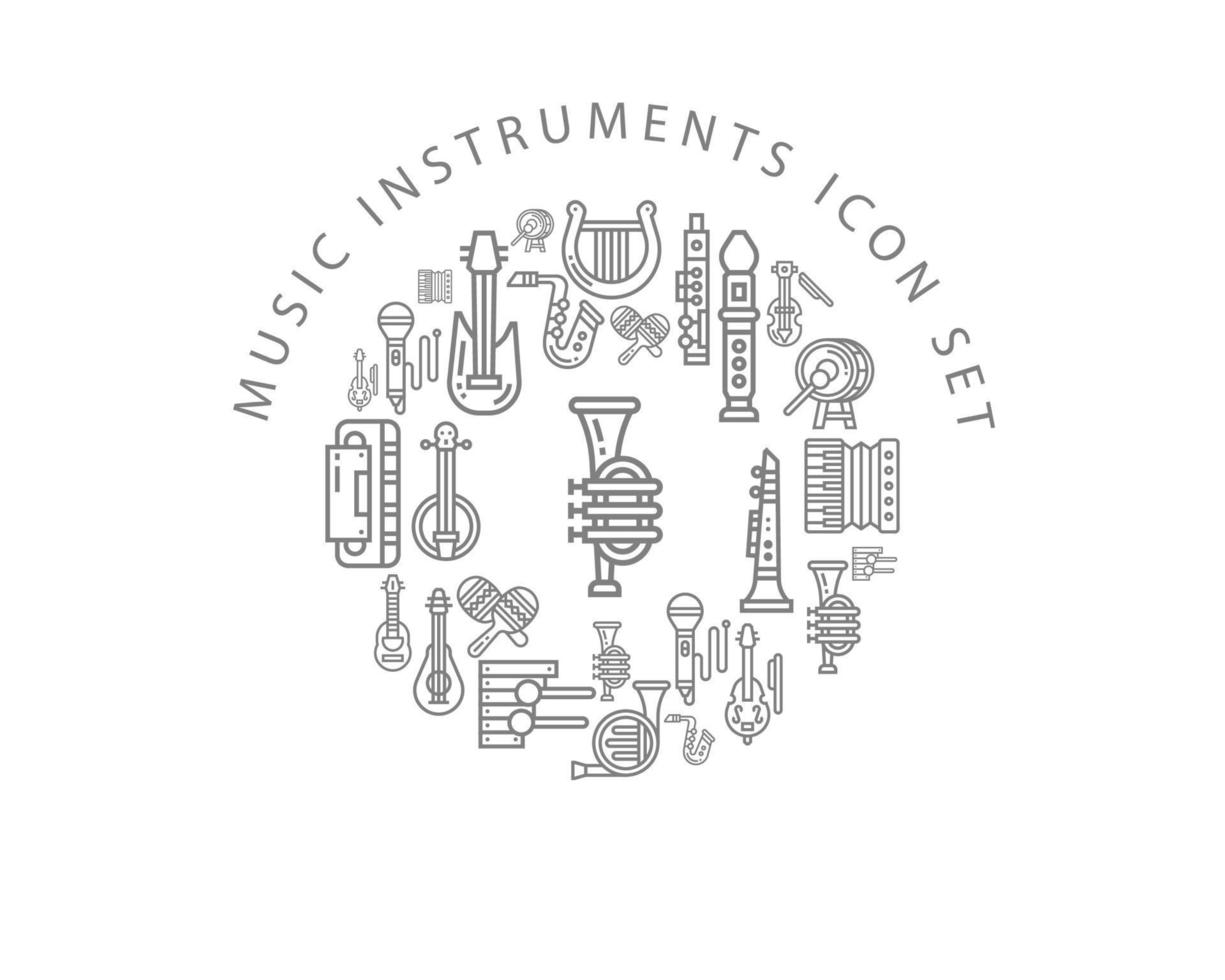 muziek- instrumenten icoon reeks ontwerp Aan wit achtergrond. vector